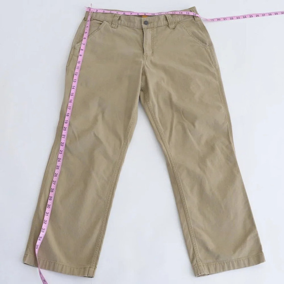 Carhartt Tan Relaxed fit Durable Thick Cotton Dungaree  Carpenter Style Pants - Picture 4 of 13